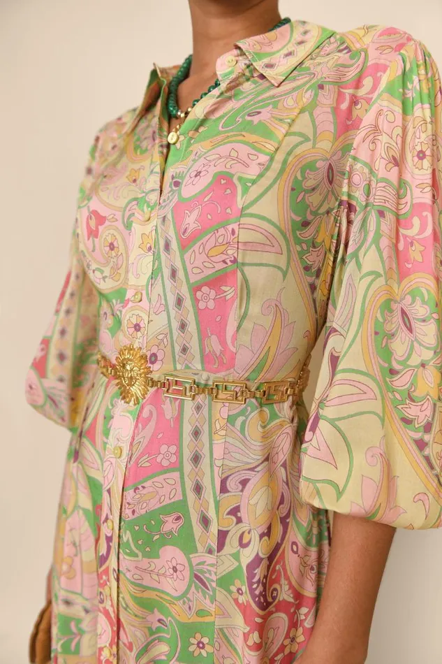 Women Dresses RIXO Georgina Grace Paisley Green Women Dresses RIXO Georgina Grace Paisley Green