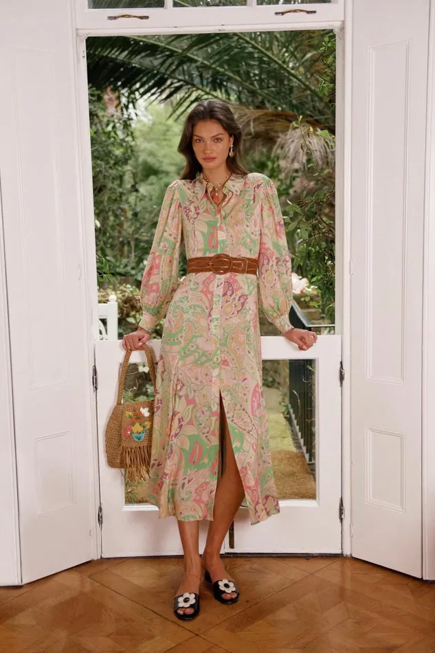 Women Dresses RIXO Georgina Grace Paisley Green Women Dresses RIXO Georgina Grace Paisley Green