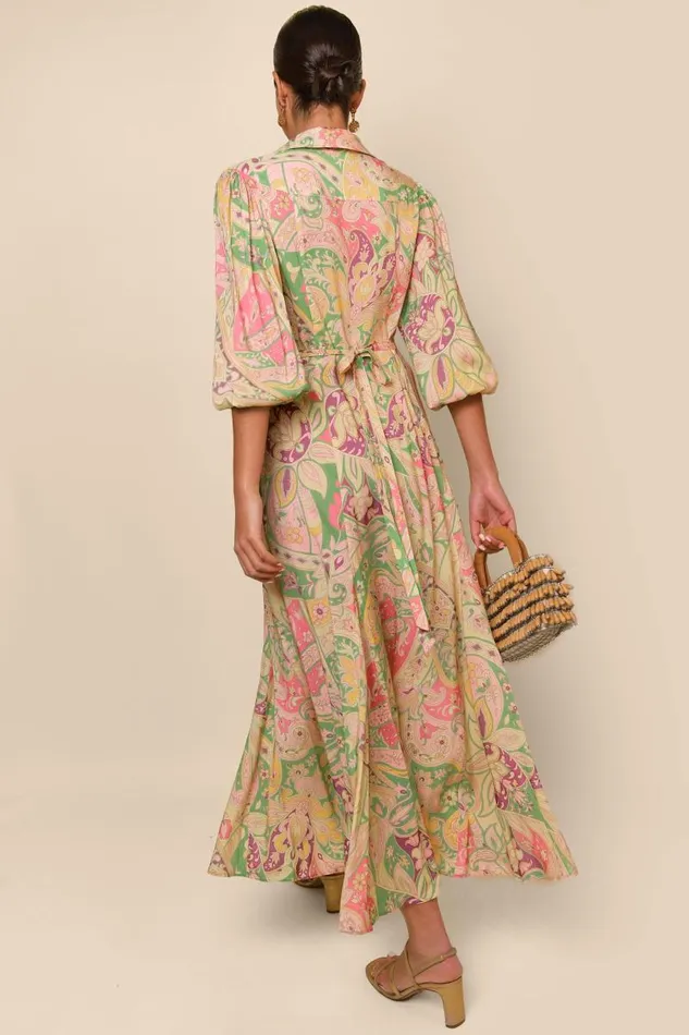 Women Dresses RIXO Georgina Grace Paisley Green Women Dresses RIXO Georgina Grace Paisley Green