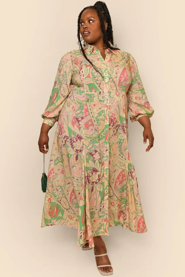 Women Dresses RIXO Georgina Grace Paisley Green Women Dresses RIXO Georgina Grace Paisley Green