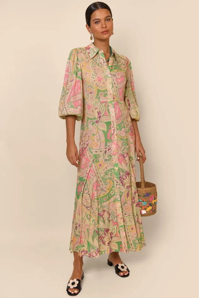 Women Dresses RIXO Georgina Grace Paisley Green Women Dresses RIXO Georgina Grace Paisley Green