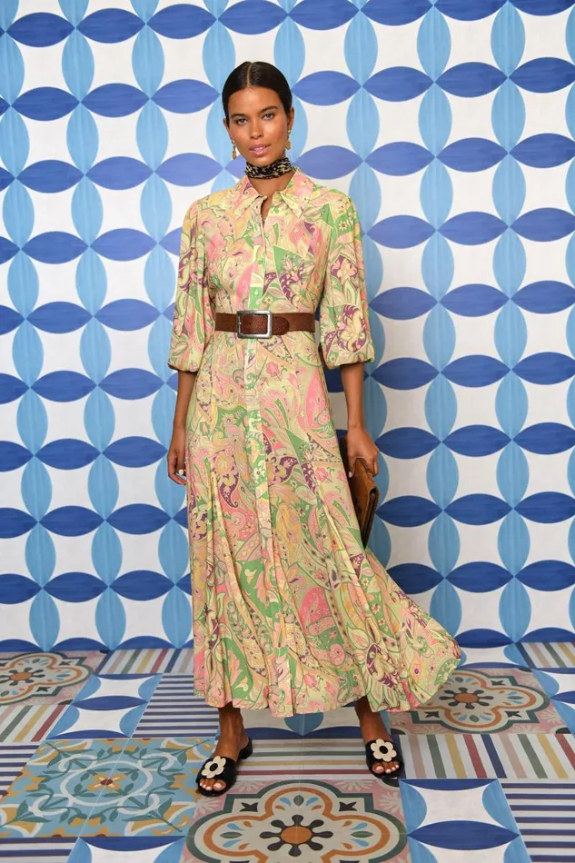 Women Dresses RIXO Georgina Grace Paisley Green Women Dresses RIXO Georgina Grace Paisley Green