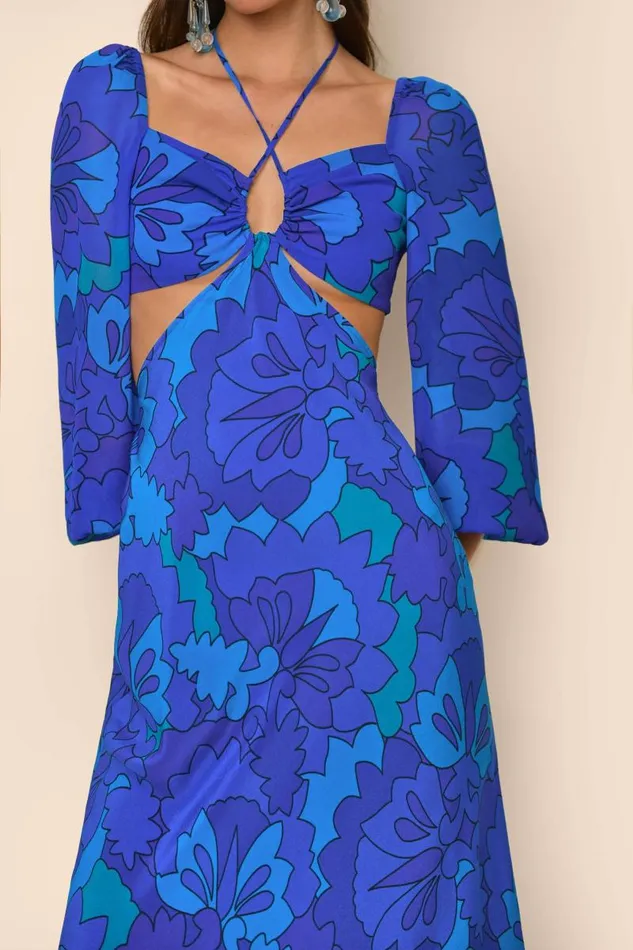 Women Dresses RIXO Kamilla Looking Glass Blue Women Dresses RIXO Kamilla Looking Glass Blue
