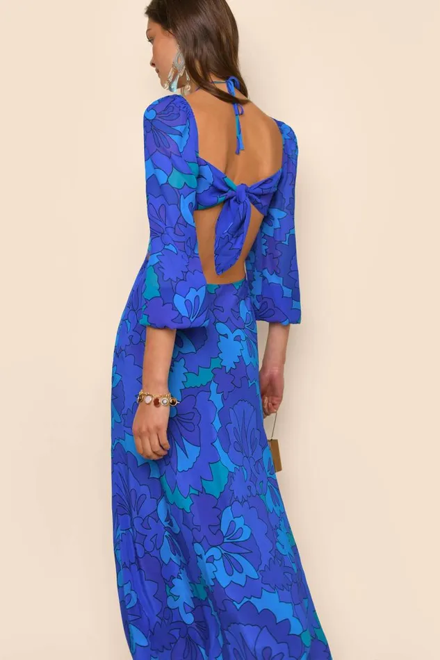 Women Dresses RIXO Kamilla Looking Glass Blue Women Dresses RIXO Kamilla Looking Glass Blue