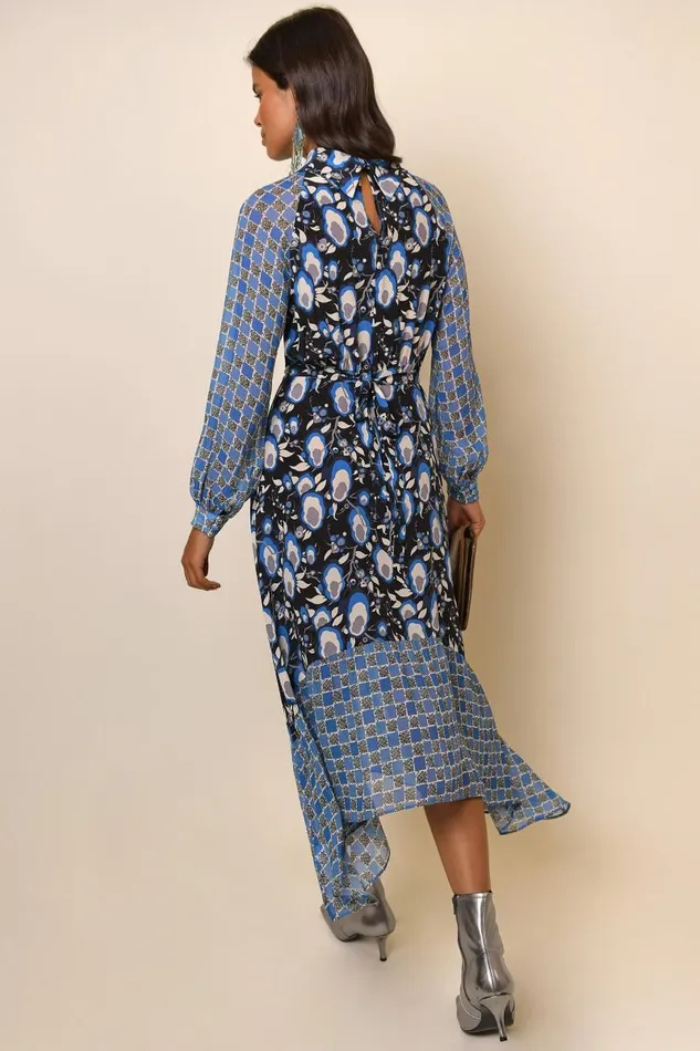 Women Dresses RIXO Kerrie Blue Starlet Floral Mix Women Dresses RIXO Kerrie Blue Starlet Floral Mix