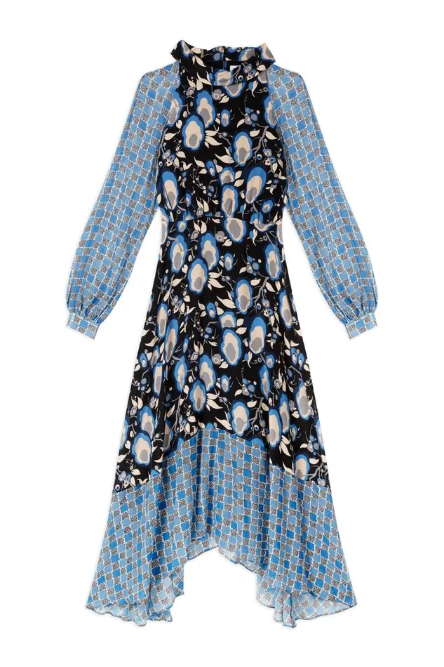 Women Dresses RIXO Kerrie Blue Starlet Floral Mix Women Dresses RIXO Kerrie Blue Starlet Floral Mix