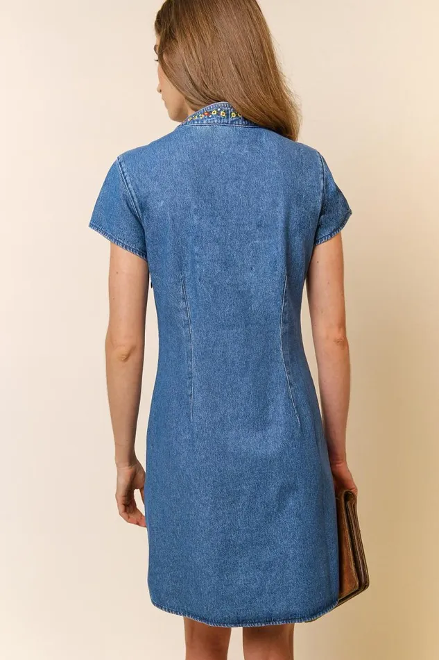 Women Dresses RIXO Lolita Denim Embroidery Women Dresses RIXO Lolita Denim Embroidery
