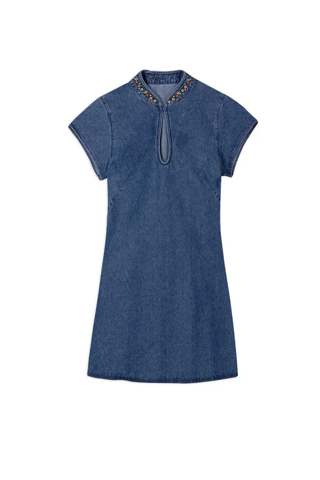 Women Dresses RIXO Lolita Denim Embroidery Women Dresses RIXO Lolita Denim Embroidery