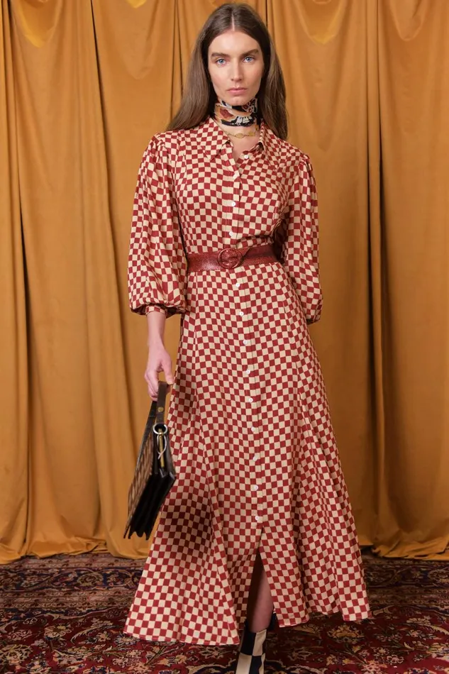 Women Dresses RIXO Maddison Chilli Checkerboard Women Dresses RIXO Maddison Chilli Checkerboard