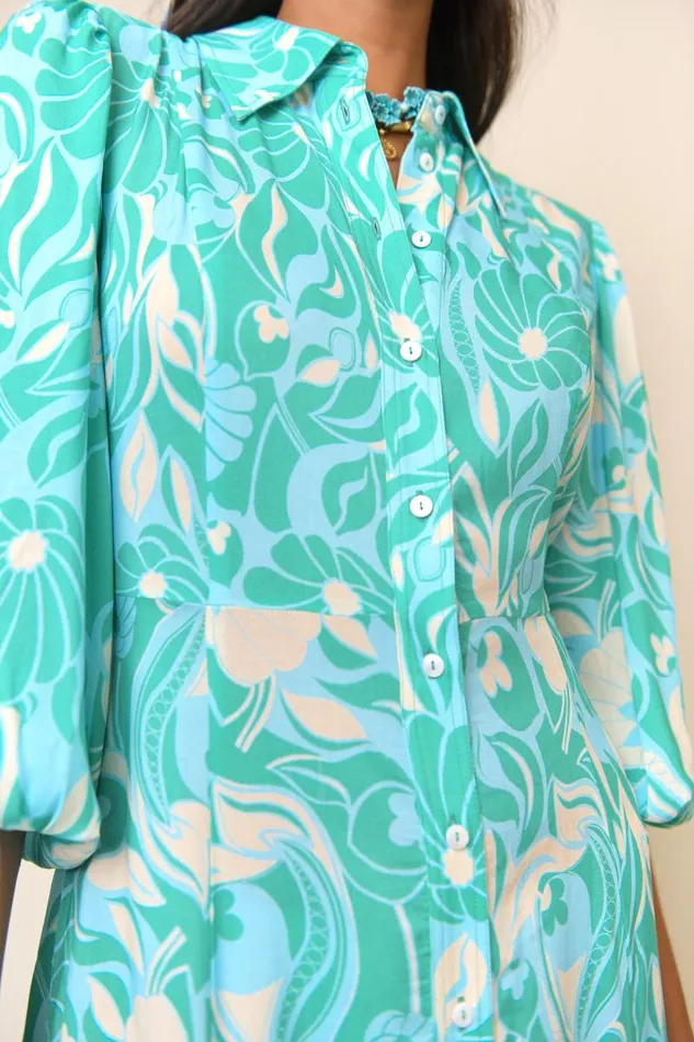 Women Dresses RIXO Maddison Green Abstract Shells Women Dresses RIXO Maddison Green Abstract Shells