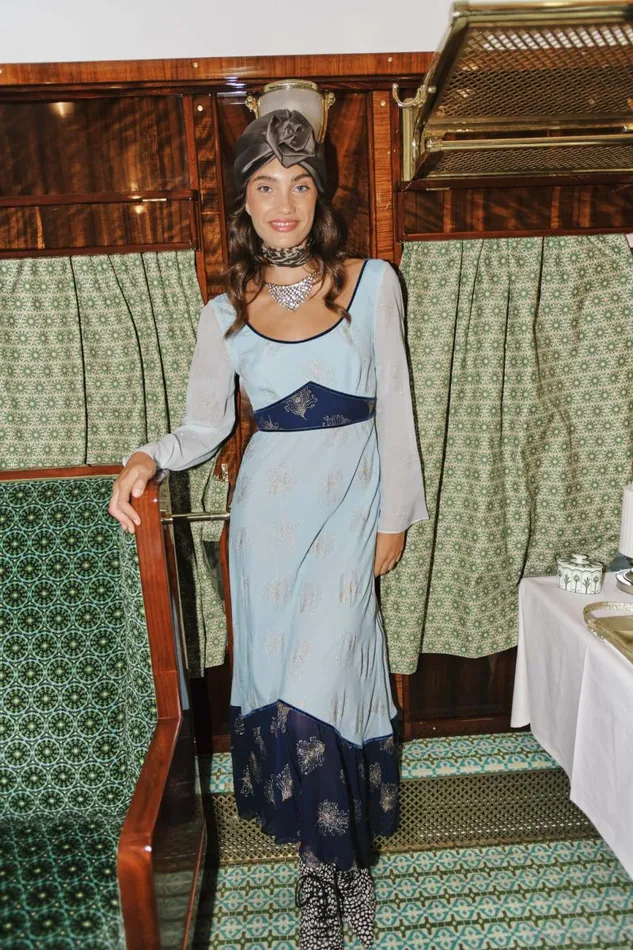 Women Dresses RIXO Mathilde Blue Glitter Feather Mix Women Dresses RIXO Mathilde Blue Glitter Feather Mix