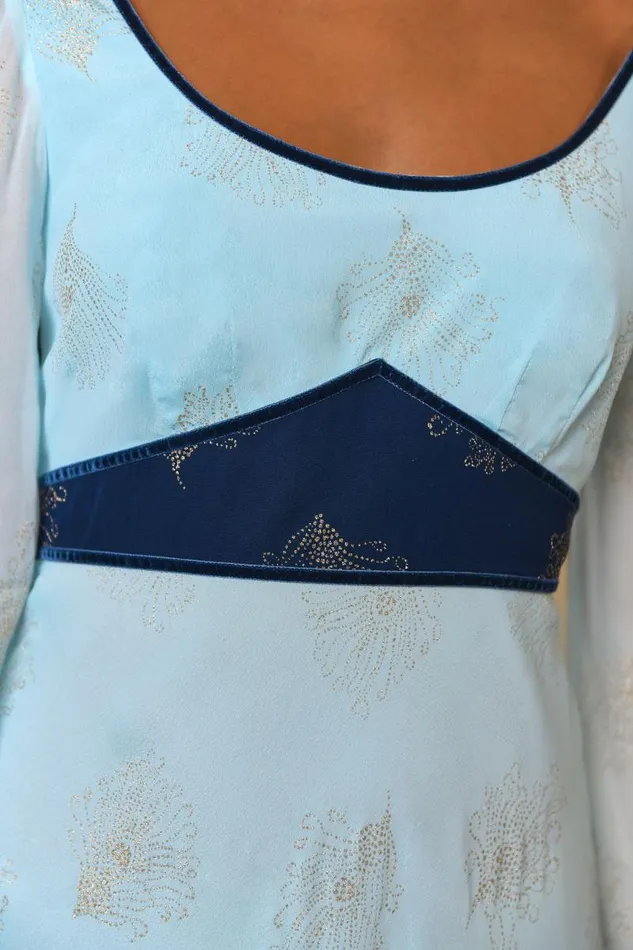 Women Dresses RIXO Mathilde Blue Glitter Feather Mix Women Dresses RIXO Mathilde Blue Glitter Feather Mix