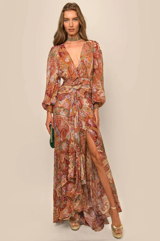 Women Dresses RIXO Meera Dusky Pastel Abstract Paisley Women Dresses RIXO Meera Dusky Pastel Abstract Paisley