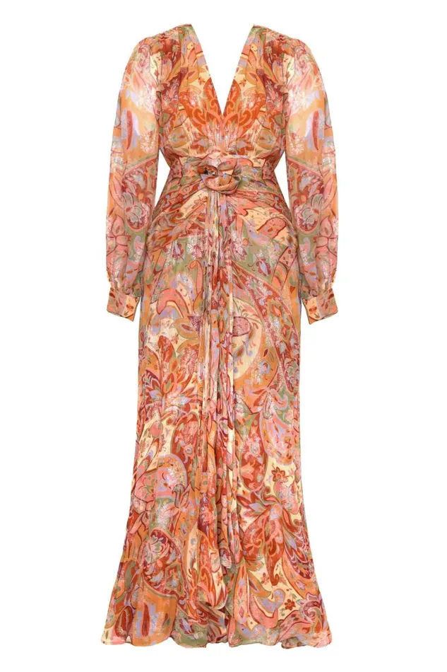 Women Dresses RIXO Meera Dusky Pastel Abstract Paisley Women Dresses RIXO Meera Dusky Pastel Abstract Paisley