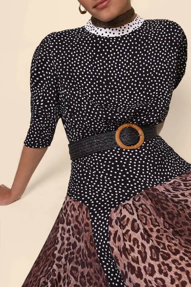 Women Dresses RIXO Meg Leopard Polka Dot Women Dresses RIXO Meg Leopard Polka Dot