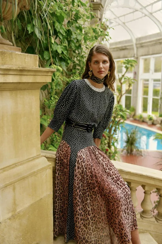 Women Dresses RIXO Meg Leopard Polka Dot Women Dresses RIXO Meg Leopard Polka Dot
