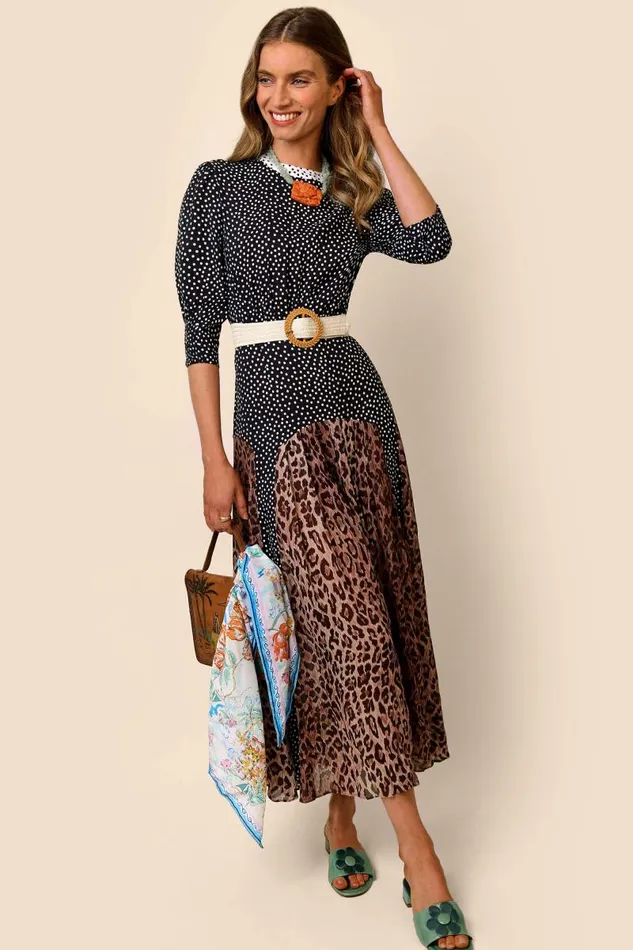 Women Dresses RIXO Meg Leopard Polka Dot Women Dresses RIXO Meg Leopard Polka Dot