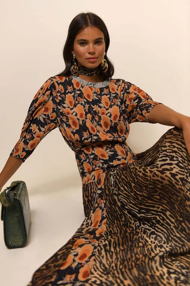 Women Dresses RIXO Meg Sienna Starlet Floral Leopard Mix Women Dresses RIXO Meg Sienna Starlet Floral Leopard Mix