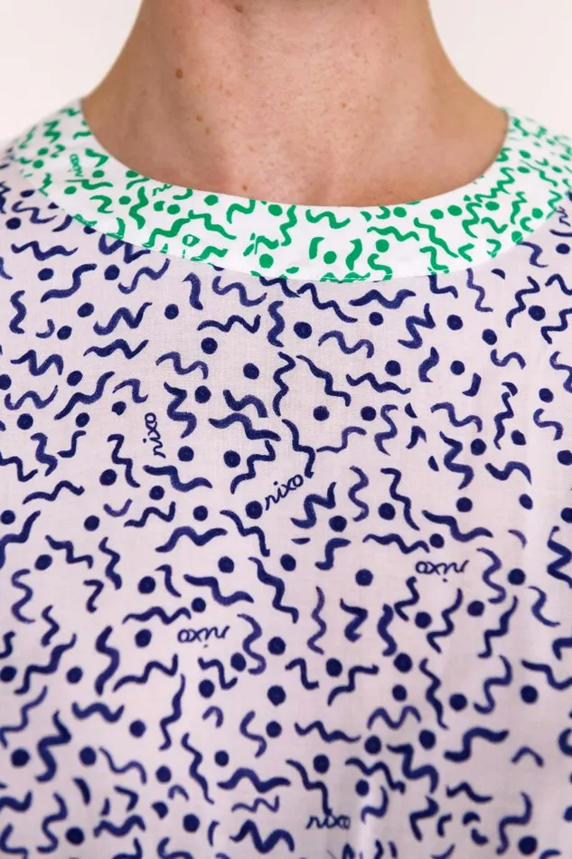 Women Dresses RIXO Meg Squiggle Navy Mix Women Dresses RIXO Meg Squiggle Navy Mix