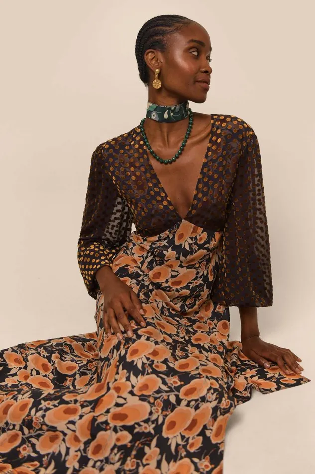 Women Dresses RIXO Melanie Sienna Starlet Mix