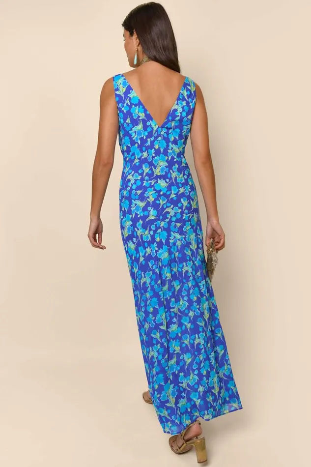 Women Dresses RIXO Moniq Fontainhas Floral Cobalt