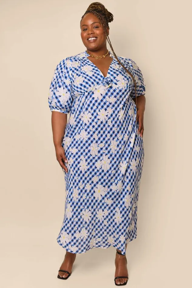 Women Dresses RIXO Nicolette Riviera Daisy Check Women Dresses RIXO Nicolette Riviera Daisy Check