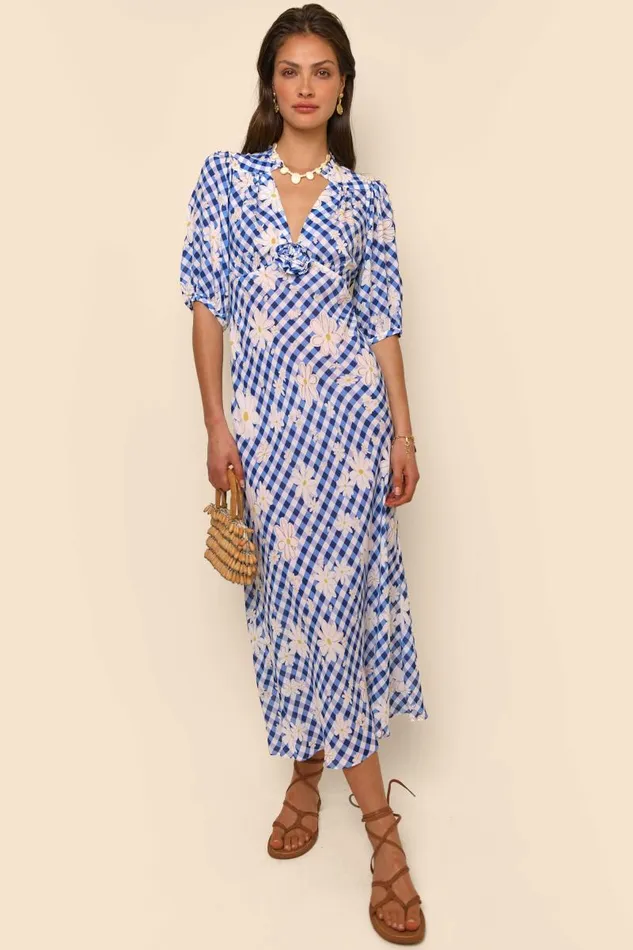 Women Dresses RIXO Nicolette Riviera Daisy Check Women Dresses RIXO Nicolette Riviera Daisy Check