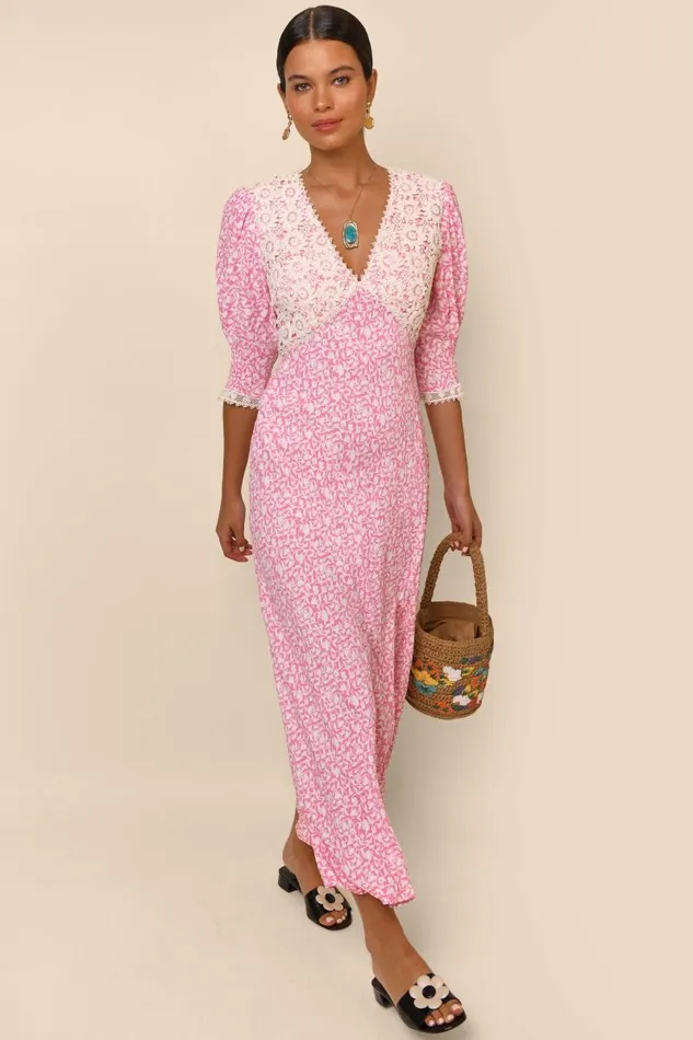 Women Dresses RIXO Olga Lily Trail Pink Women Dresses RIXO Olga Lily Trail Pink