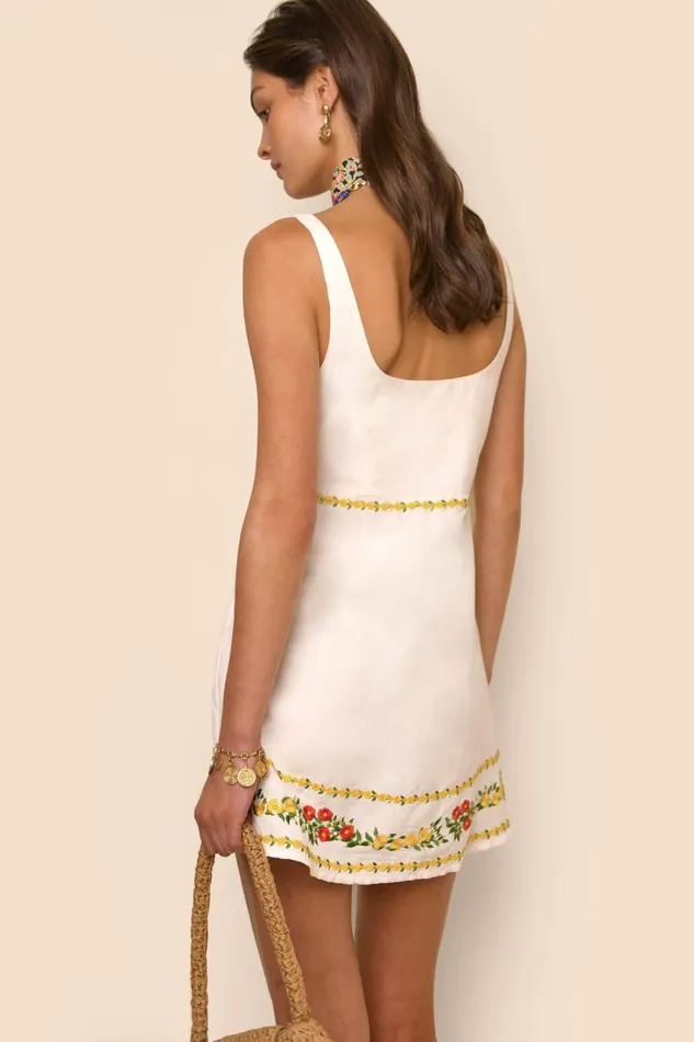 Women Dresses RIXO Ronan Summer Embroidery Cream Women Dresses RIXO Ronan Summer Embroidery Cream