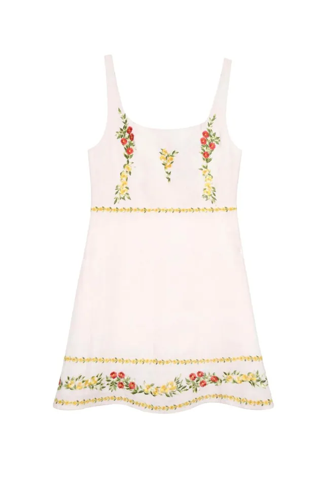 Women Dresses RIXO Ronan Summer Embroidery Cream Women Dresses RIXO Ronan Summer Embroidery Cream