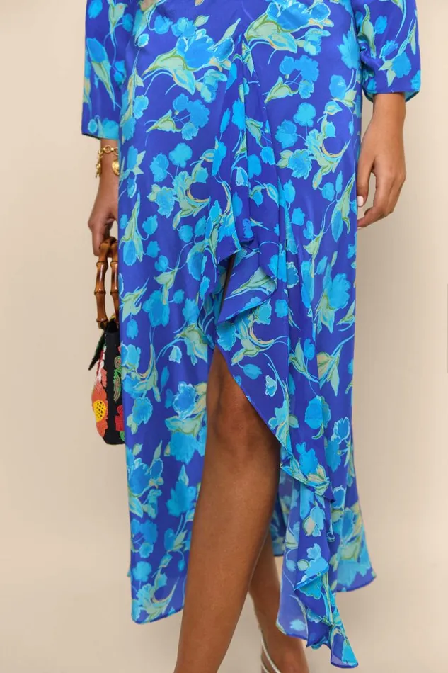 Women Dresses RIXO Rose Fontainhas Floral Cobalt Women Dresses RIXO Rose Fontainhas Floral Cobalt