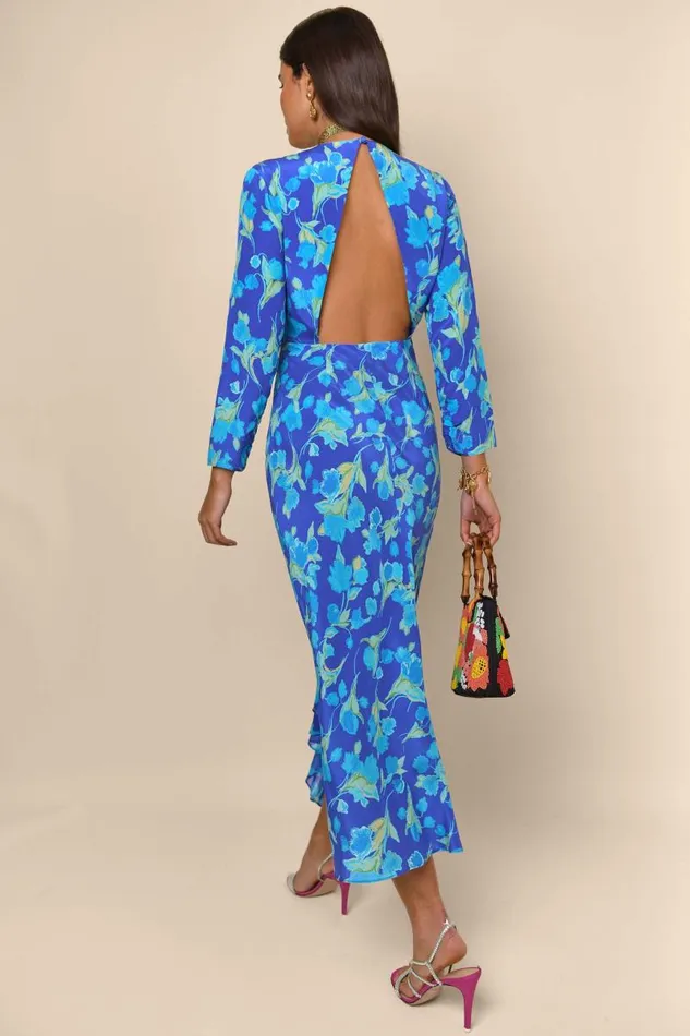 Women Dresses RIXO Rose Fontainhas Floral Cobalt Women Dresses RIXO Rose Fontainhas Floral Cobalt