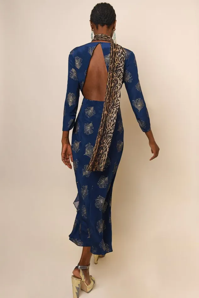 Women Dresses RIXO Rose Midnight Glitter Feather Women Dresses RIXO Rose Midnight Glitter Feather