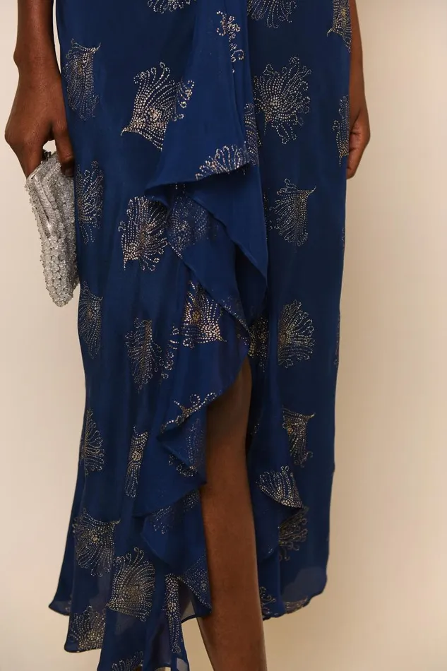 Women Dresses RIXO Rose Midnight Glitter Feather Women Dresses RIXO Rose Midnight Glitter Feather