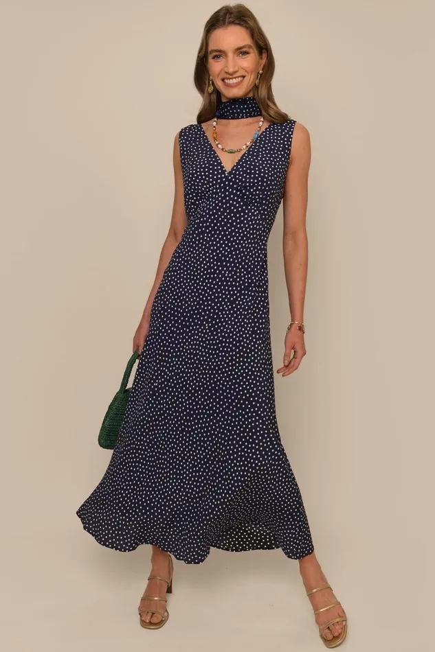 Women Dresses RIXO Sandrine Mini Navy Polka Dot Women Dresses RIXO Sandrine Mini Navy Polka Dot