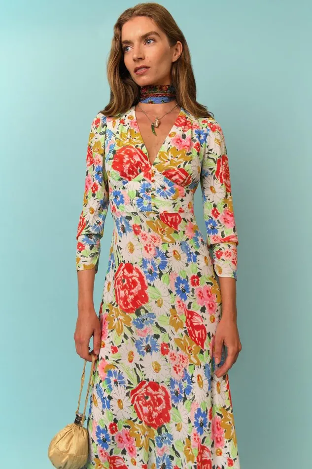 Women Dresses RIXO Selma Multi Spring Meadow Women Dresses RIXO Selma Multi Spring Meadow