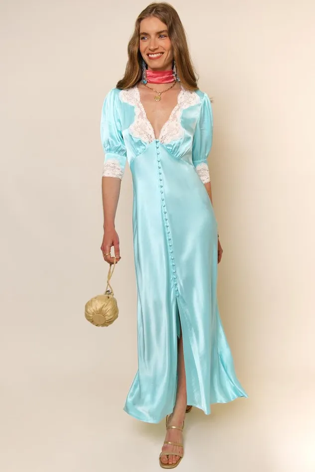 Women Dresses RIXO Simone Aqua