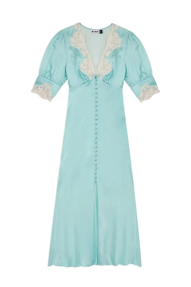 Women Dresses RIXO Simone Aqua Women Dresses RIXO Simone Aqua