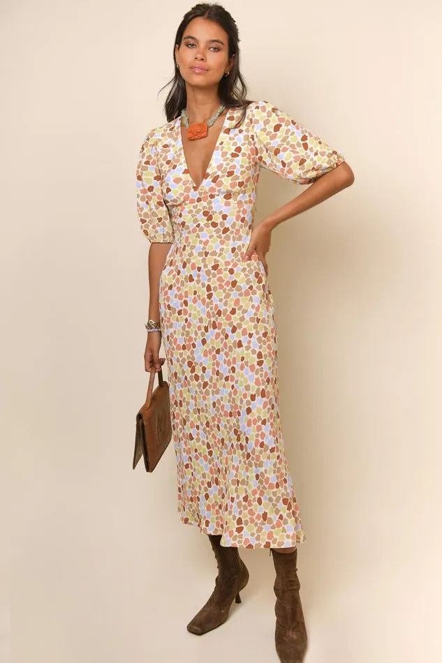 Women Dresses RIXO Steph Stone Multi Tulip Women Dresses RIXO Steph Stone Multi Tulip