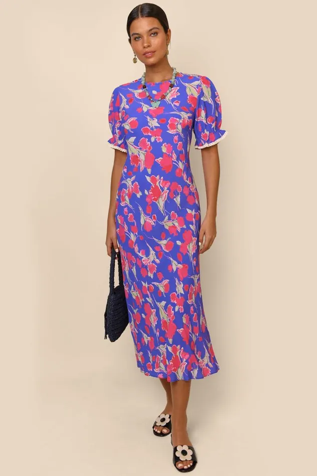Women Dresses RIXO Venice Fontainhas Floral Iris Women Dresses RIXO Venice Fontainhas Floral Iris