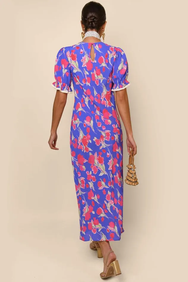 Women Dresses RIXO Venice Fontainhas Floral Iris Women Dresses RIXO Venice Fontainhas Floral Iris