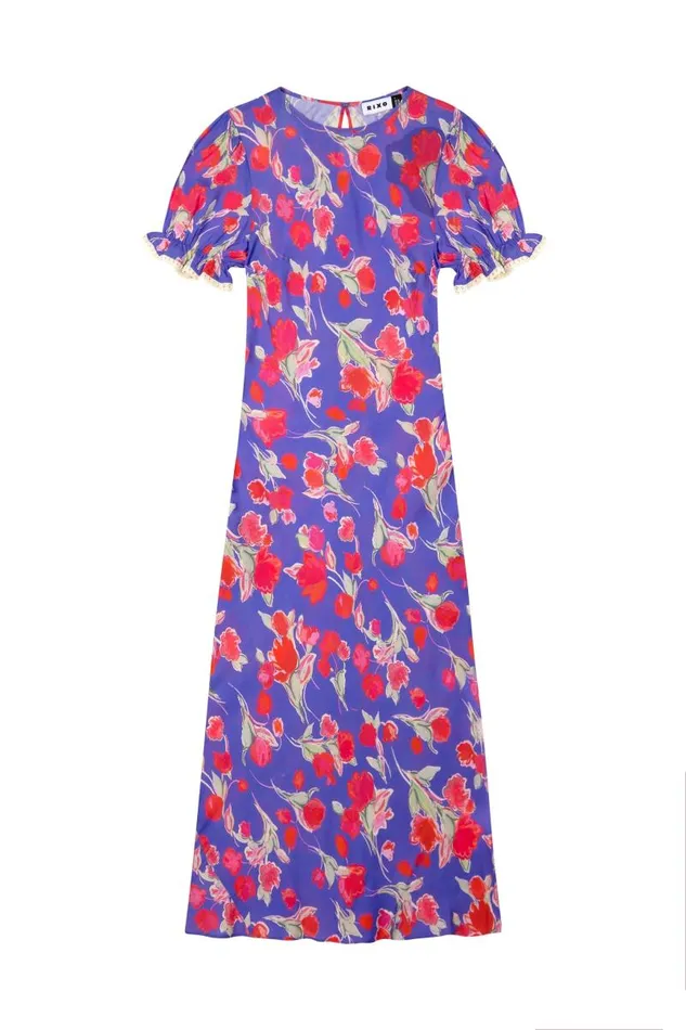 Women Dresses RIXO Venice Fontainhas Floral Iris Women Dresses RIXO Venice Fontainhas Floral Iris