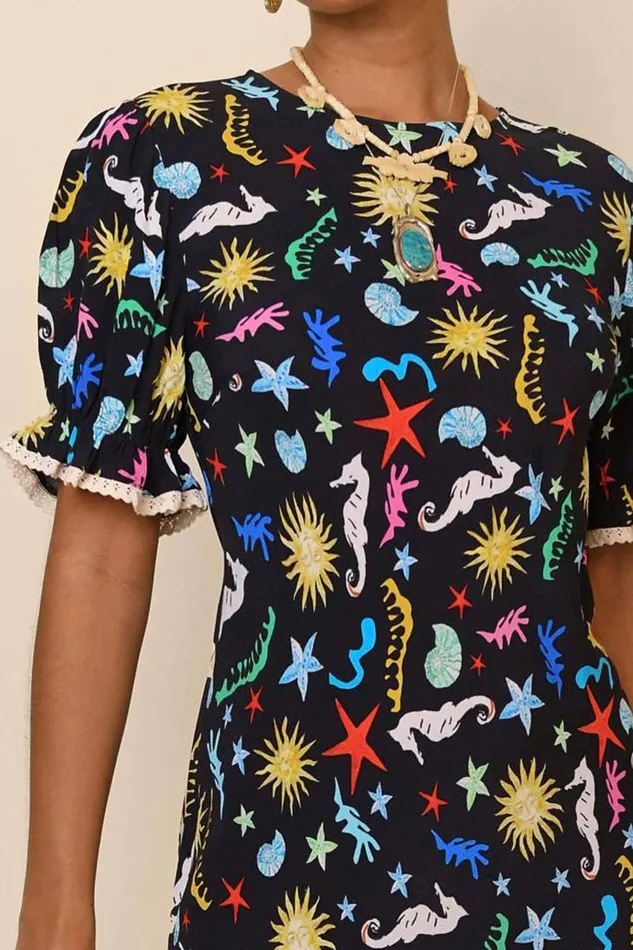 Women Dresses RIXO Venice Ocean Black