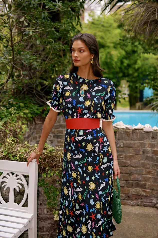 Women Dresses RIXO Venice Ocean Black Women Dresses RIXO Venice Ocean Black