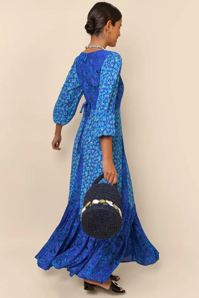 Women Dresses RIXO Virginia Fontainhas Floral Cobalt Mix