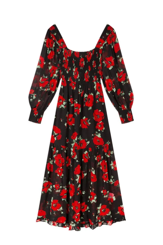 Women Dresses RIXO Yas Black Poppy Women Dresses RIXO Yas Black Poppy