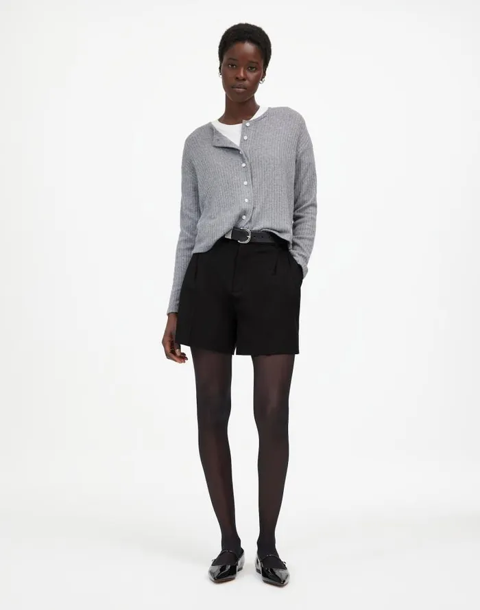 Women Easy Pleated Trouser Shorts True Black Madewell Shorts