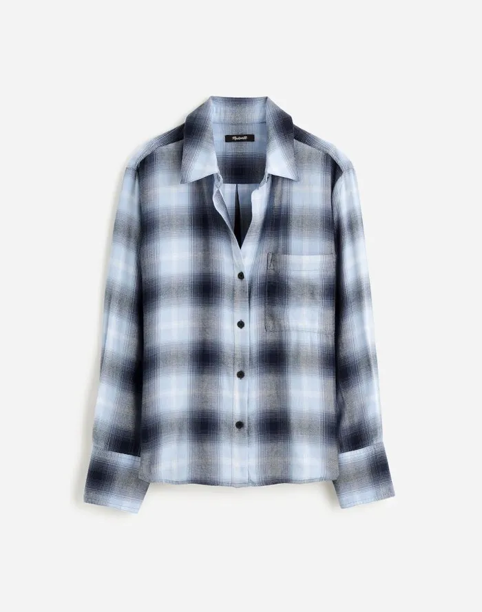 Women Easy YNeck ButtonUp Shirt Deep Indigo Madewell Tops and Shirts
