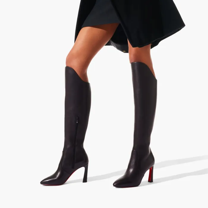 Women Eleonor Botta 85 Mm Boots 8211 Calf Leather 8211 Black Black Christian Louboutin Tall Boots