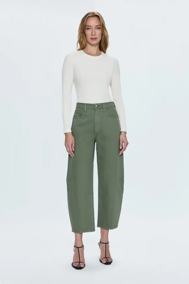 Women Eli High Rise Barrel Jean 8211 Calvary Olive Pistola Denim Denim